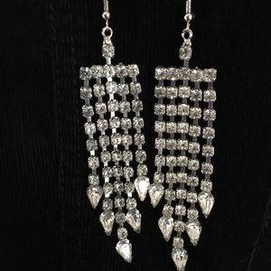 Cocktail-Evening Silver Tone Earrings
